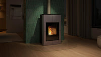 HS Flamingo Aquaflam Vario Saporo Aqua kachel in moderne woonkamer, brandend