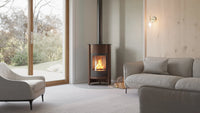 HS Flamingo Masterflamme Grande in moderne woonkamer met brandend vuur