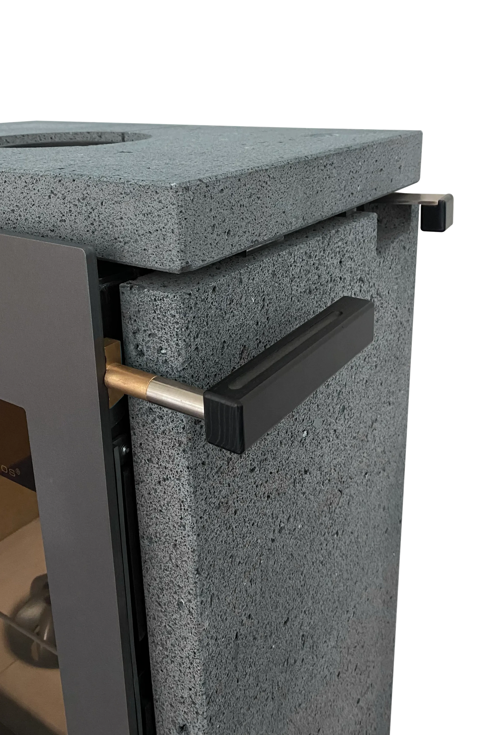 Xeoos Patagonia x5 detail van grijze stenen bekleding en handgreep