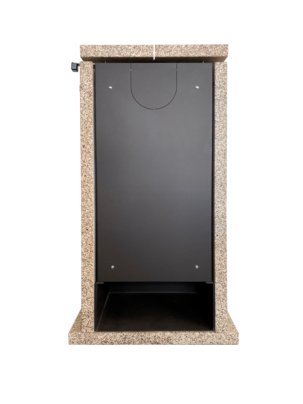 Xeoos Patagonia x5 haardkachel met beige natuurstenen omkasting