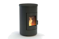 Duroflame Abel Large RC pelletkachel met vlammen op witte achtergrond