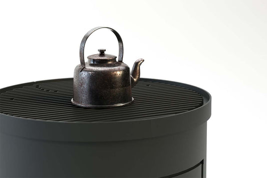 Duroflame Abel pelletkachel met waterkoker bovenop