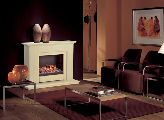 Dimplex Albany Opti-myst elektrische haard in een moderne woonkamer