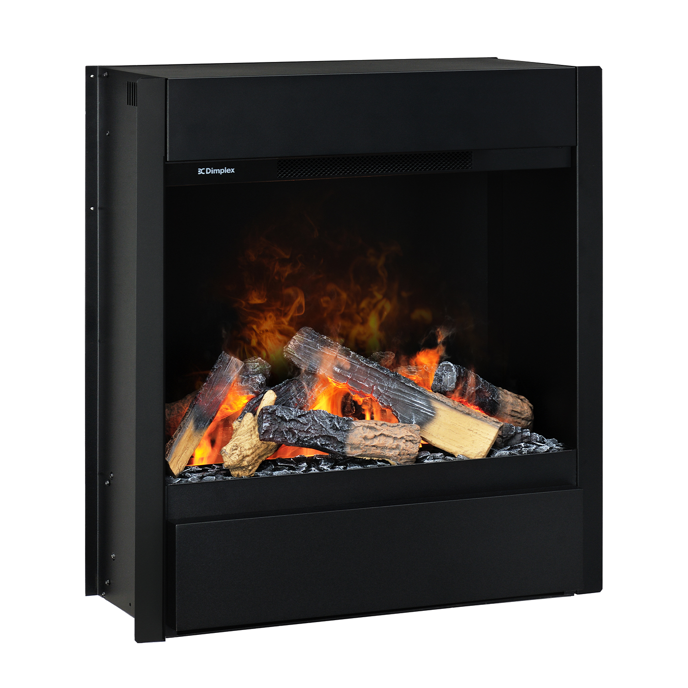 Dimplex Albany Multi Optimyst zwarte haard met houtblokken en vlammen