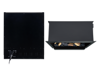 Dimplex Albany Multi Optimyst elektrische haard met houtblokken, voor- en achteraanzicht