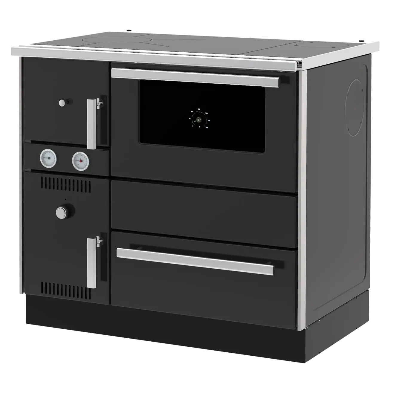 Alfa Plam Alfa Term 20 zwarte kookkachel met oven en handgrepen