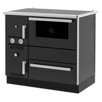 Alfa Plam Alfa Term 20 zwarte kookkachel met oven en handgrepen