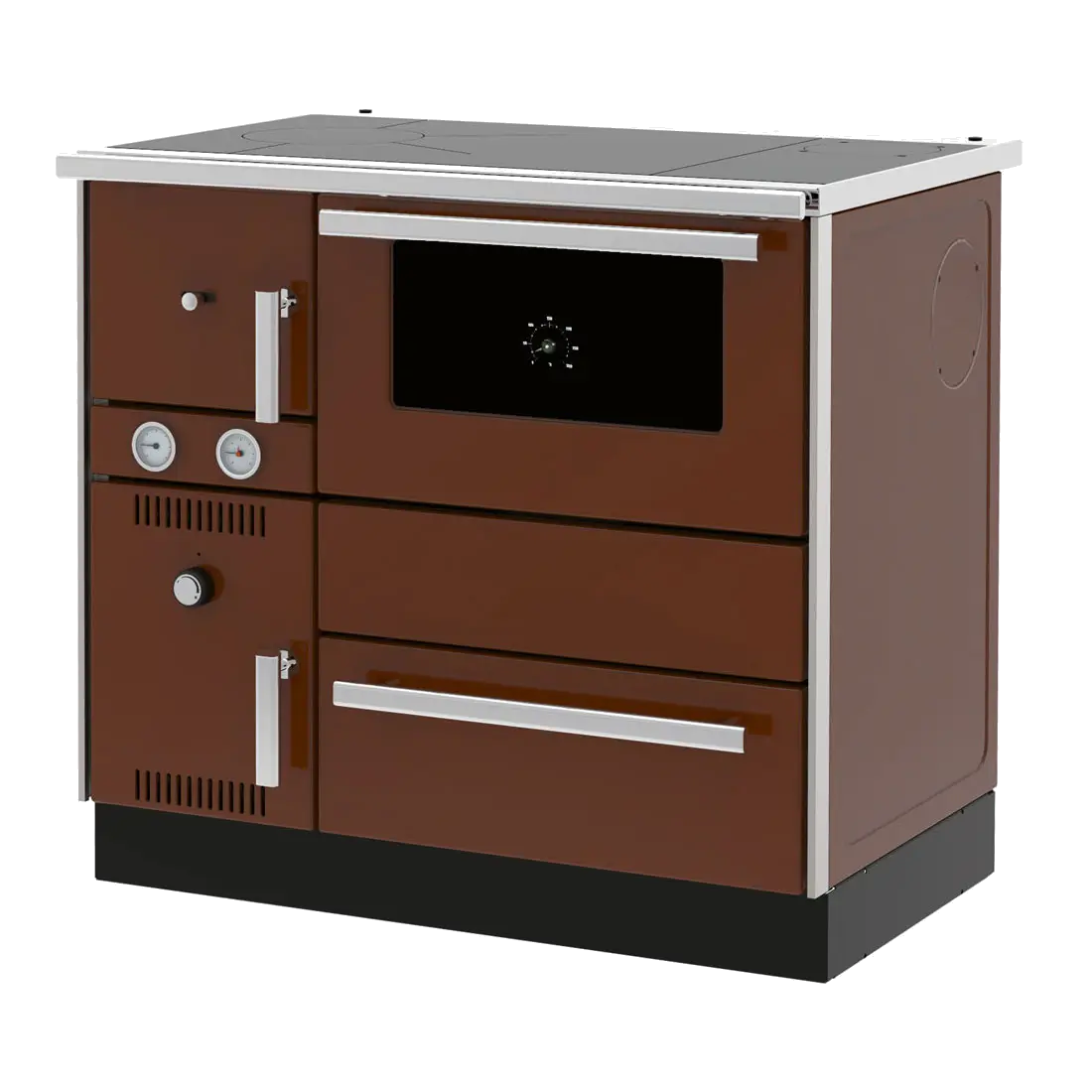 Alfa Plam Alfa Term 20 bruine kookkachel met oven en twee deuren