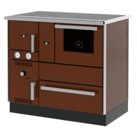 Alfa Plam Alfa Term 27 bruine fornuis-kachel met oven en twee meters