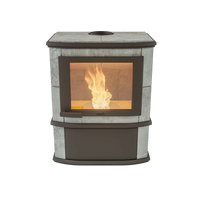 Altech Grande Nobles pelletkachel met brandende vlam achter glas