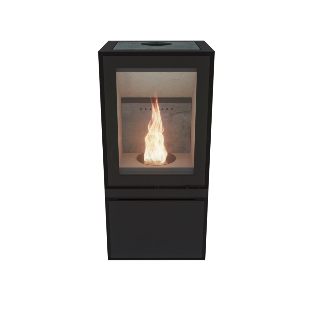 Altech MAX H pelletkachel met zichtbare vlam achter glas