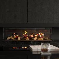 Element4 Ambiance 125 E in moderne woonkamer met brandend haardvuur