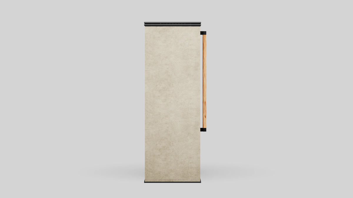 Balstil Akna kachel met lichte steenbekleding en houten handgreep