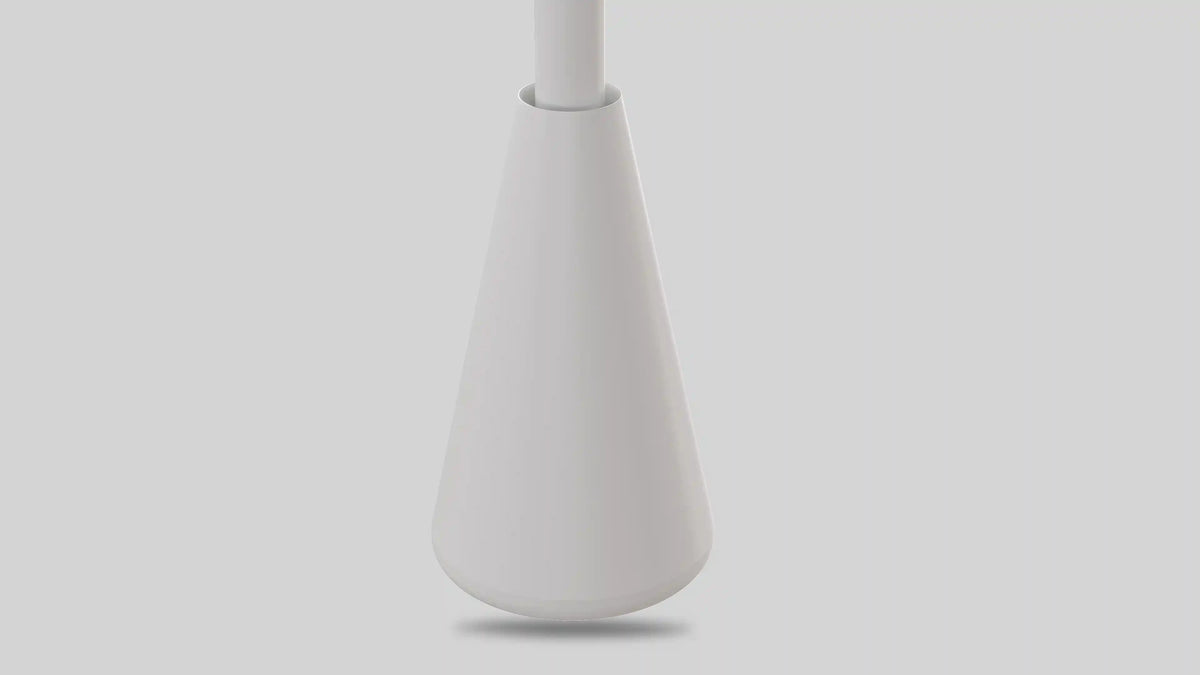 Close-up van de witte, taps toelopende behuizing van Balstil Bell