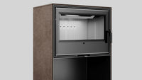 Balstil Forli 70 inzethaard met open deur en geribde binnenbekleding op neutrale achtergrond