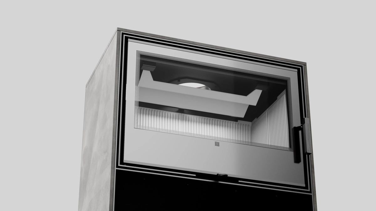 Detail van de Balstil Forli 95 met geopende haarddeur en zichtbare binnenzijde