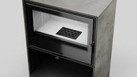 Binnenkant van Balstil Forli 95 met open deur, witte vuurvaste bekleding en rooster