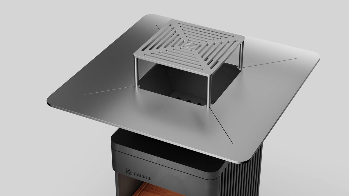 Balstil Grill Chef met metalen grillrooster en brede afdekplaten