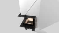 Balstil Milano 480/480 inbouwhaard met geopende deur op neutrale achtergrond