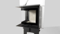 Balstil Milano 480/480 inbouwhaard met geopende deur op witte achtergrond