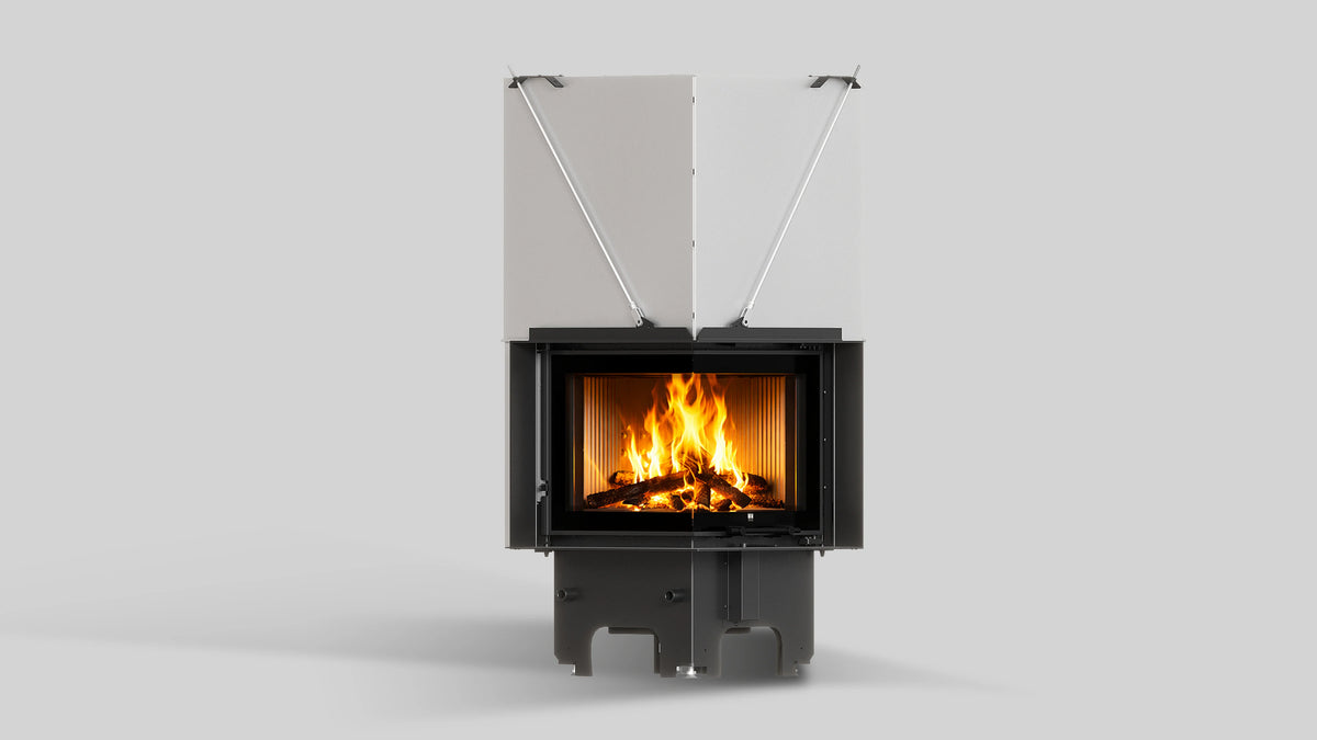 Balstil Milano 480/480 inzethaard met brandend vuur op grijze achtergrond