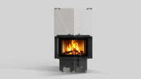 Balstil Milano 480/480 inzethaard met brandend vuur op grijze achtergrond