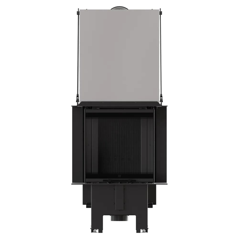Balstil Milano 500/500 inbouwhaard met open liftdeur op witte achtergrond
