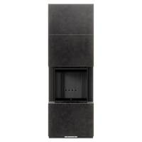 Balstil Milano 500/500 houtkachel met donkere bekleding op witte achtergrond