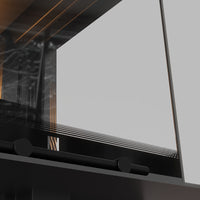 Detail van de glazen deur en handgreep van Balstil Milano 500/500