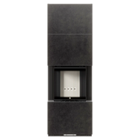 Balstil Milano 500/500 haard met donkere bekleding, frontaal getoond op witte achtergrond