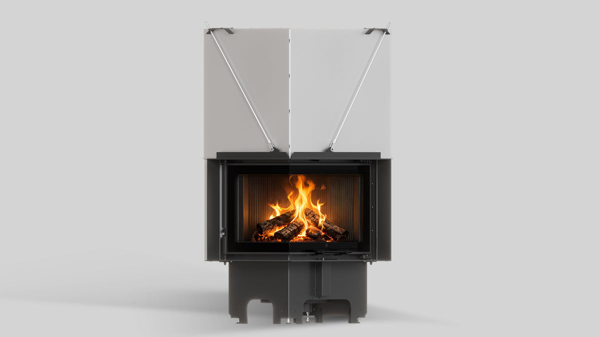 Balstil Milano 610/430 haardinzet met brandend vuur op neutrale achtergrond