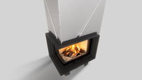 Balstil Milano 610/430 haard met brandend hout op neutrale achtergrond