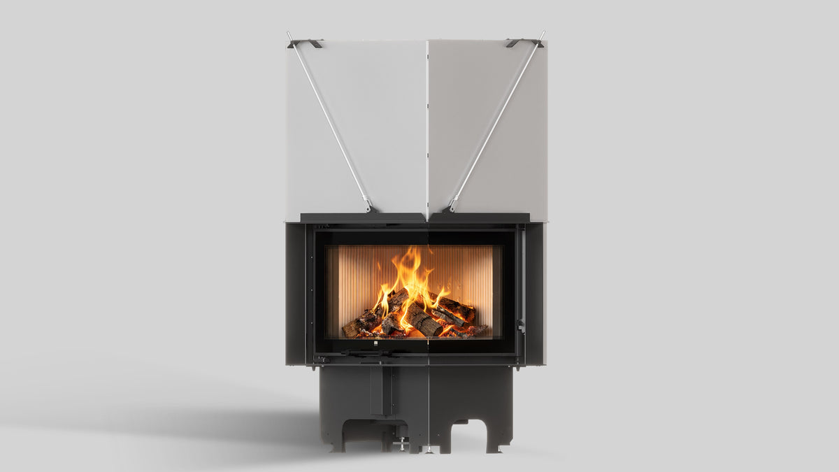 Balstil Milano 610/430 inbouwhaard met brandend vuur op neutrale achtergrond