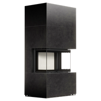 Balstil Milano 800/400 haard met donkere bekleding op witte studioachtergrond