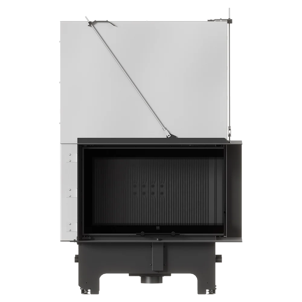Balstil Milano 810/410 inbouwhaard met geopende deur op witte achtergrond