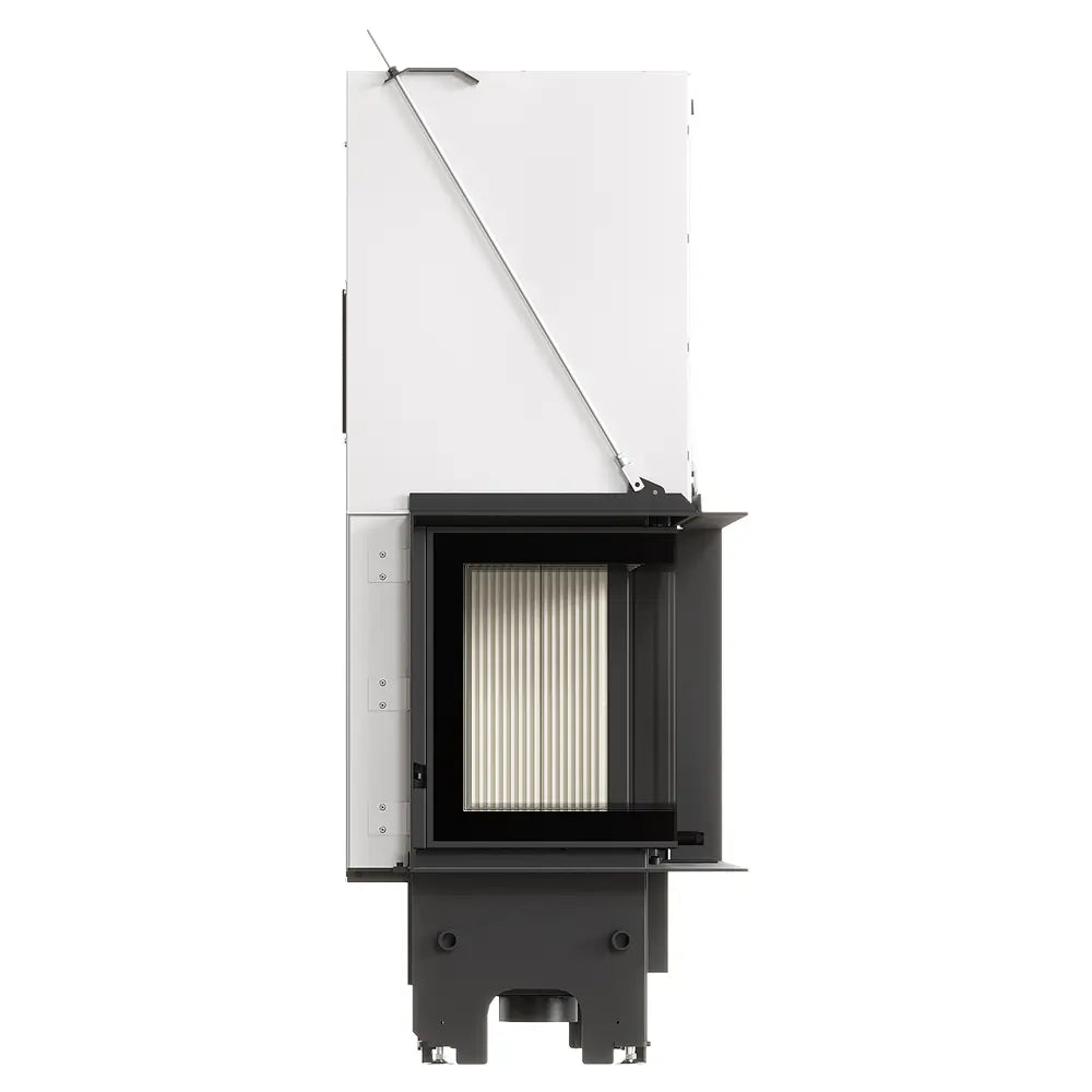 Balstil Milano 810/410 inbouwhaard met geopende frontdeur op witte achtergrond