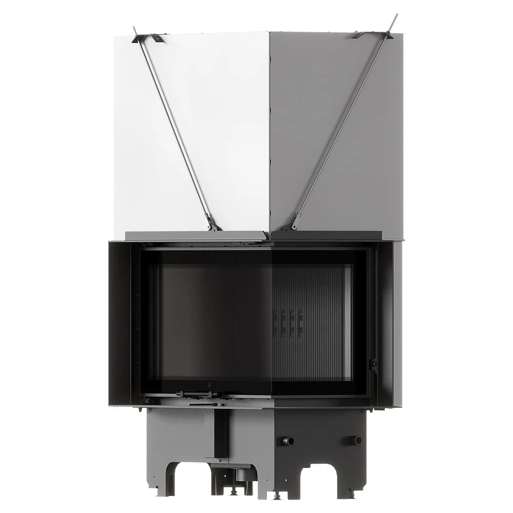 Balstil Milano 810/410 inbouwhaard met geopende bovenpanelen op witte achtergrond