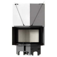 Balstil Milano 810/410 inzethaard met glazen vuurdeur en geopende bovenpanelen op witte achtergrond