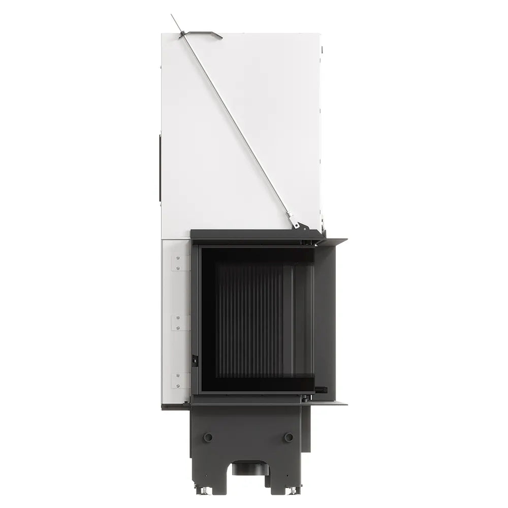 Balstil Milano 810/410 inbouwhaard met zichtbare verbrandingskamer op witte studioachtergrond