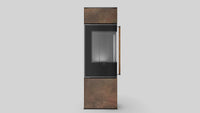 Balstil Modena S E/A zwarte haard met glazen deur en bronzen bekleding