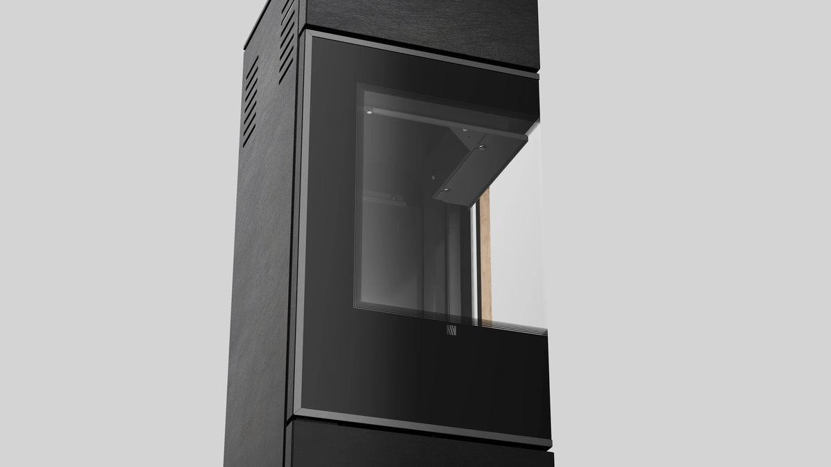 Balstil Modena S E/A-kachel met geopende deur en zichtbaar interieur, close-up op neutrale achtergrond