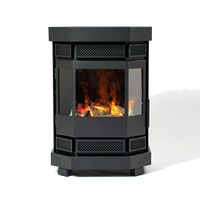 Duroflame Batavia E400 houtkachel met zicht op brandende vlammen