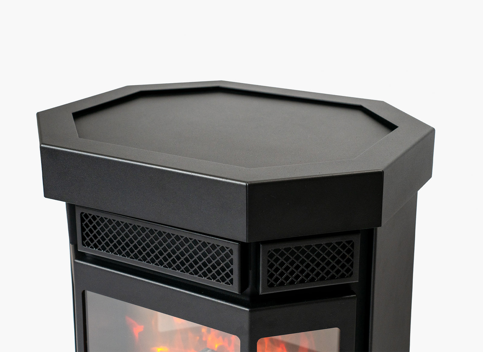 Duroflame Batavia E500 zwarte kachel met zichtbare vlammen