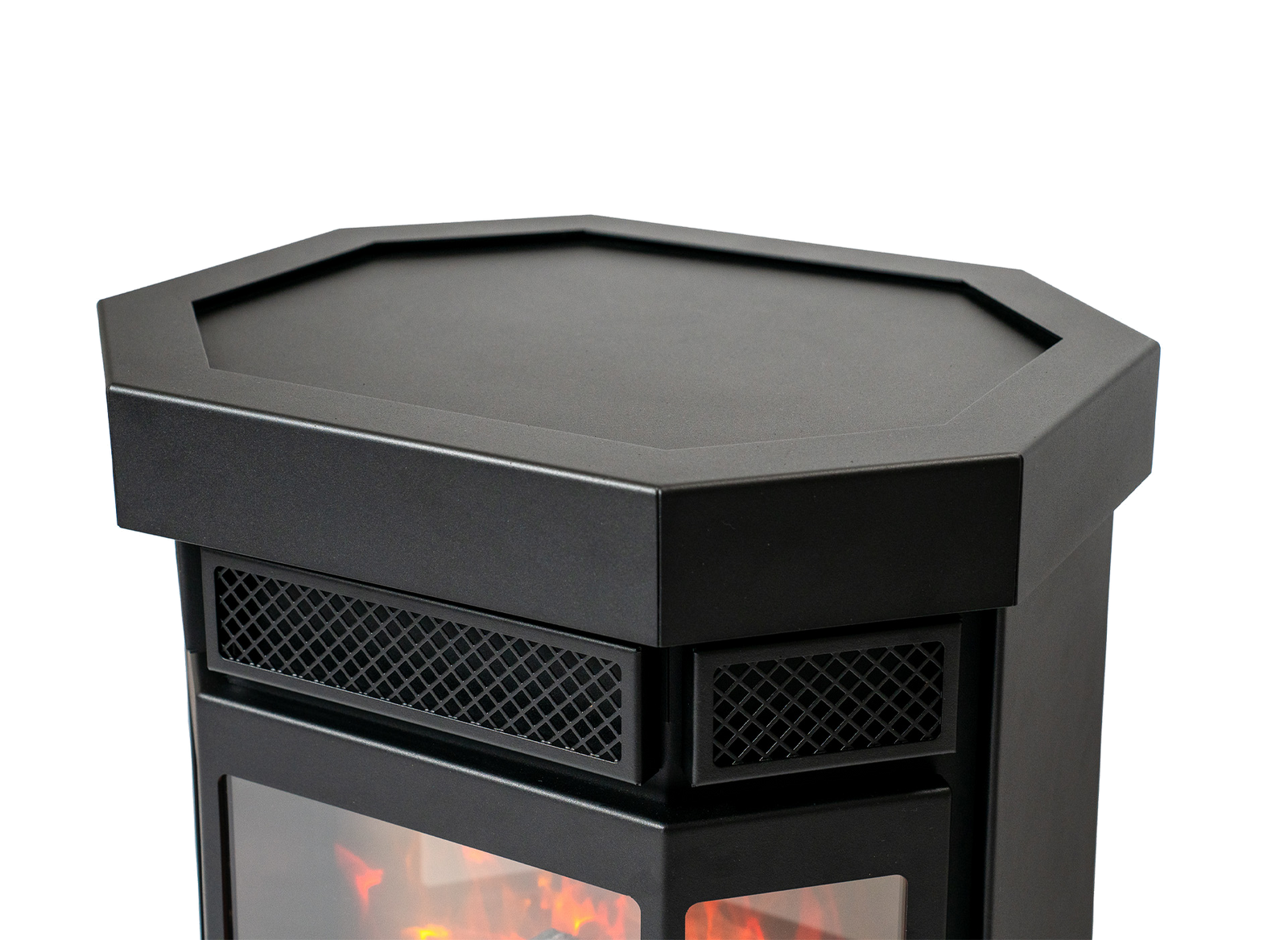 Duroflame Batavia E500 zwarte kachel op witte achtergrond
