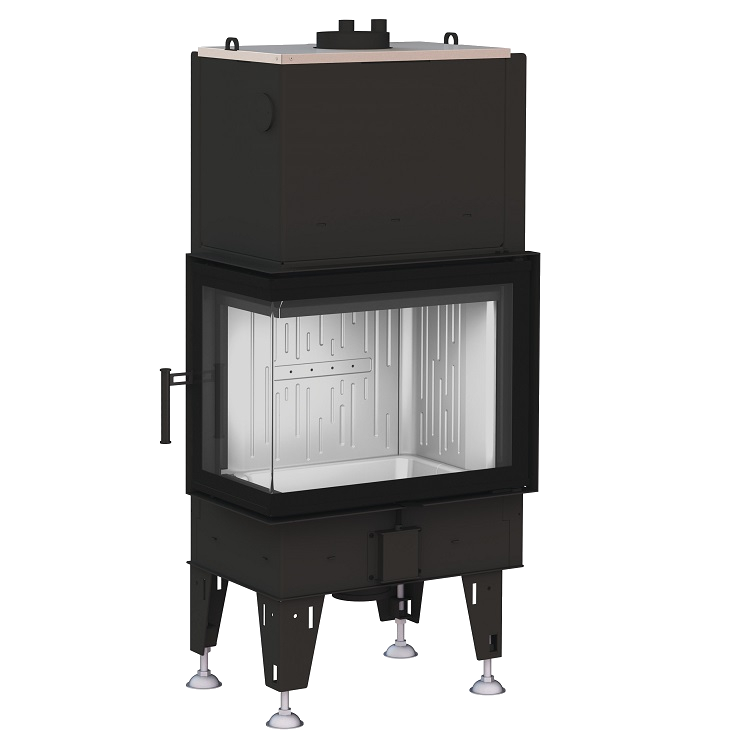 BeF Aquatic WH 70 CL in zwart, inbouwhaard met grote glazen deur