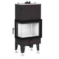 BeF Aquatic WH 70 CL in zwart, inbouwhaard met grote glazen deur