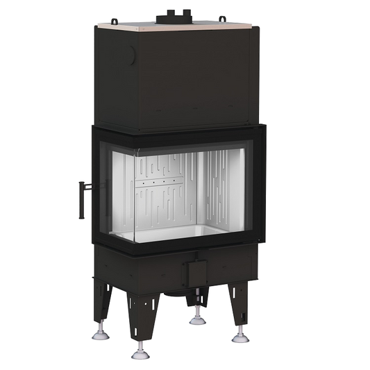 BeF Aquatic WH 70 CL in zwart, inbouwhaard met grote glazen deur