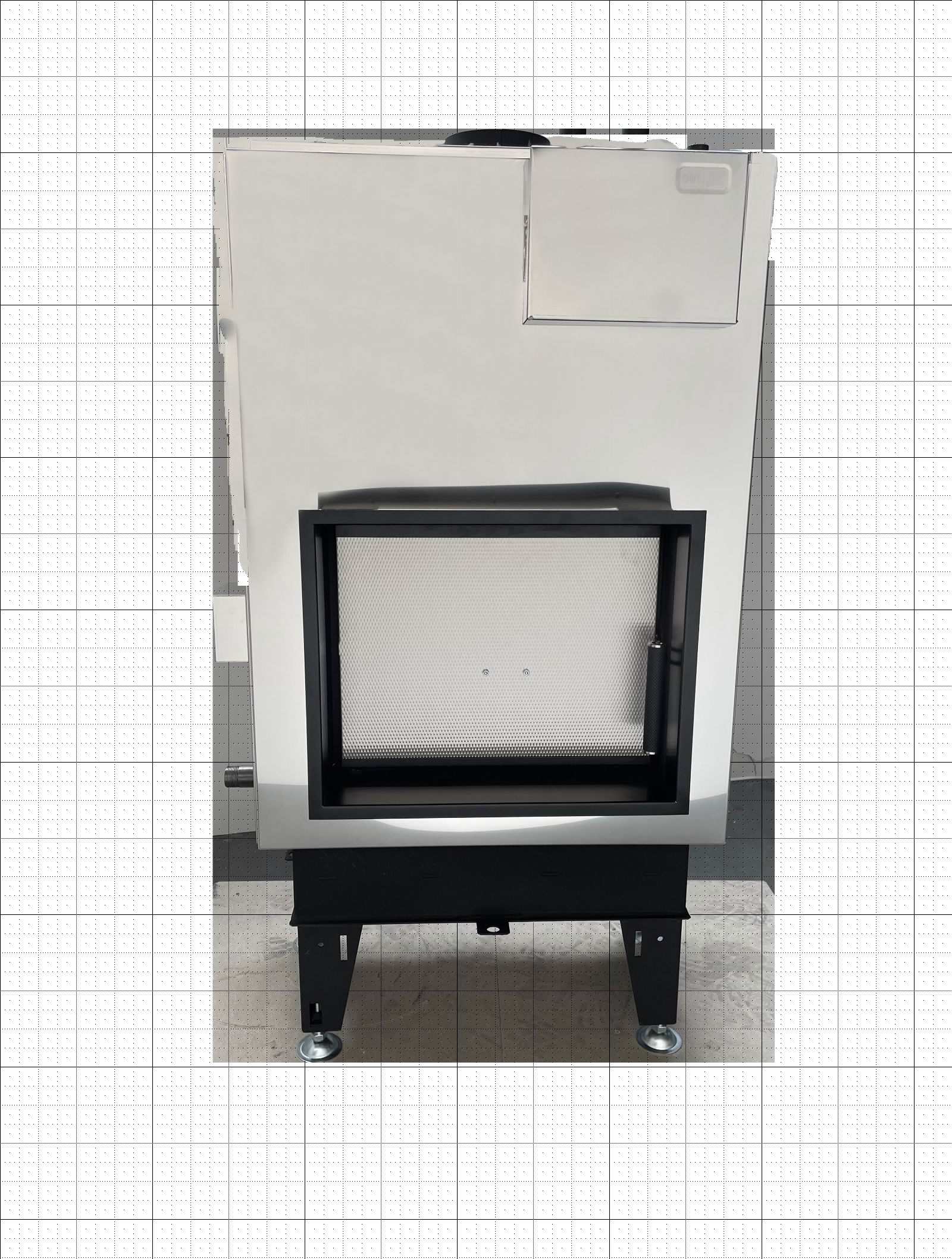 BeF Aquatic WH 70 N inbouwhaard met glazen deur en zwarte omlijsting