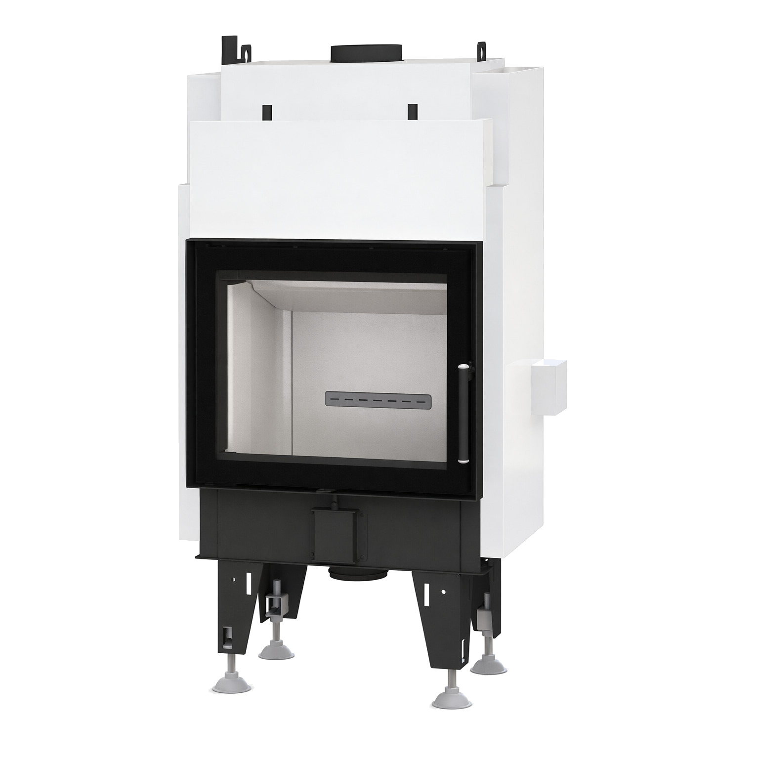BeF Aqualite 6 Passive inbouwhaard met zwarte omlijsting en witte behuizing
