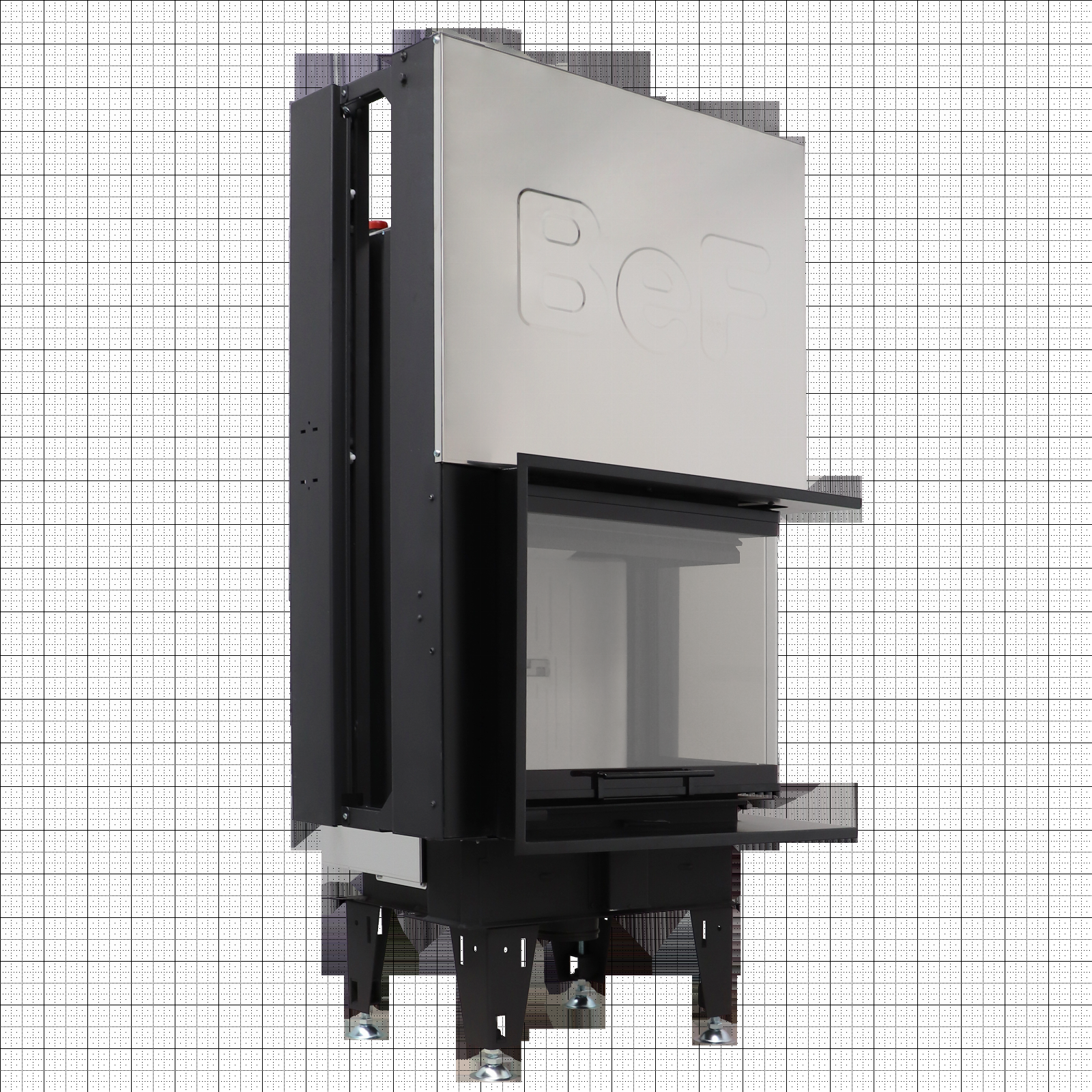 BeF Aquatic WH V 70 CP inbouwhaard met glazen deur en metalen bekleding